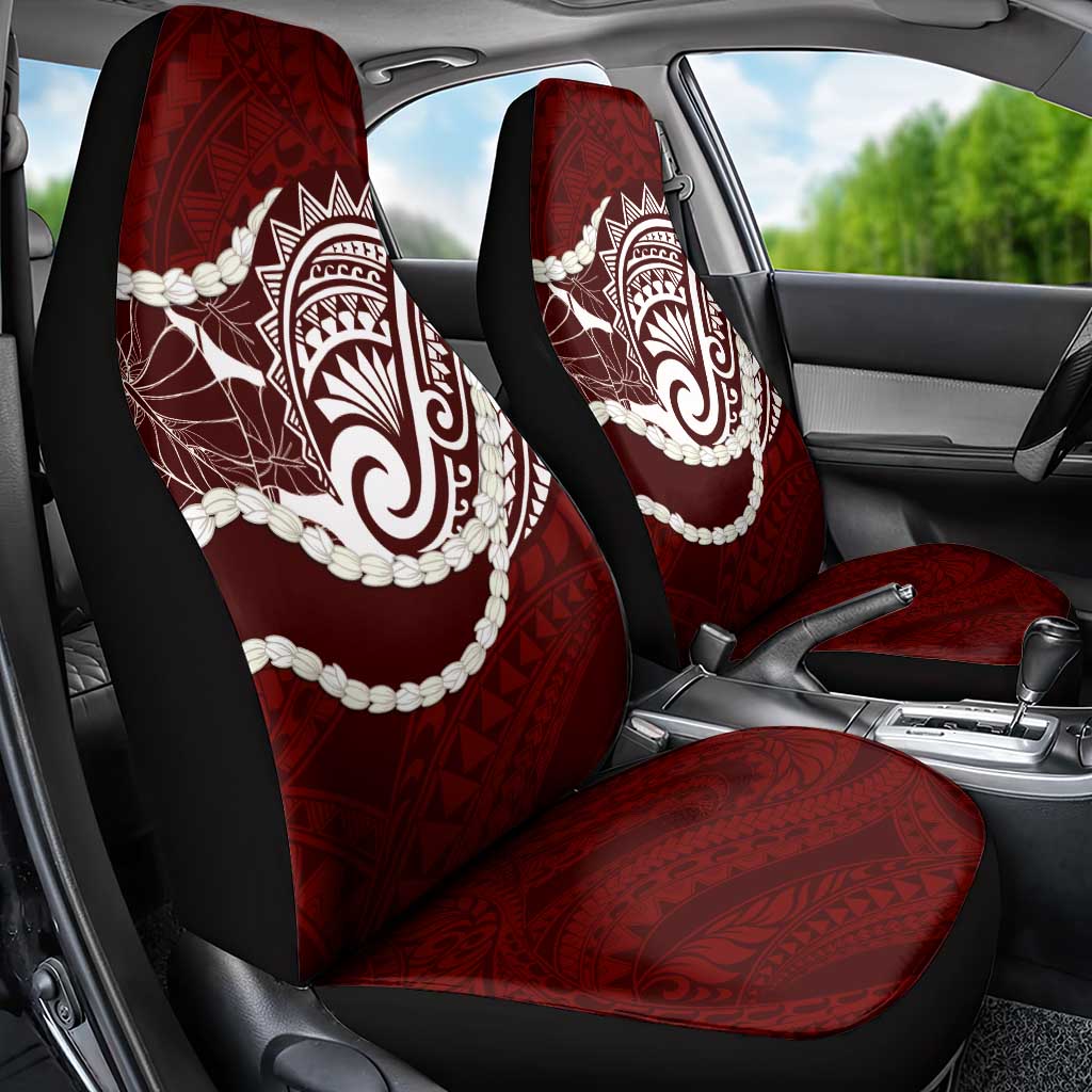 Aloha Hawaii Kalo Pikake Lei Car Seat Cover Chest Tattoo Oxblood Hawaiian Pattern
