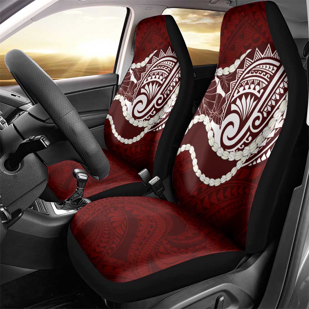 Aloha Hawaii Kalo Pikake Lei Car Seat Cover Chest Tattoo Oxblood Hawaiian Pattern