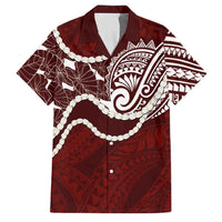 Aloha Hawaii Kalo Pikake Lei Family Matching Mermaid Dress and Hawaiian Shirt Chest Tattoo Oxblood Hawaiian Pattern