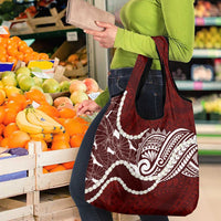 Aloha Hawaii Kalo Pikake Lei Grocery Bag Chest Tattoo Oxblood Hawaiian Pattern LT14 - Polynesian Pride