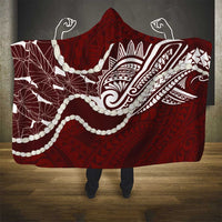 Aloha Hawaii Kalo Pikake Lei Hooded Blanket Chest Tattoo Oxblood Hawaiian Pattern LT14 - Polynesian Pride