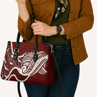 Aloha Hawaii Kalo Pikake Lei Leather Bag Chest Tattoo Oxblood Hawaiian Pattern LT14 - Polynesian Pride