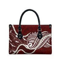 Aloha Hawaii Kalo Pikake Lei Leather Bag Chest Tattoo Oxblood Hawaiian Pattern LT14 - Polynesian Pride