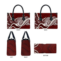 Aloha Hawaii Kalo Pikake Lei Leather Bag Chest Tattoo Oxblood Hawaiian Pattern LT14 - Polynesian Pride