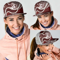 Aloha Hawaii Kalo Pikake Lei Mesh Trucker Cap Chest Tattoo Oxblood Hawaiian Pattern LT14 - Polynesian Pride