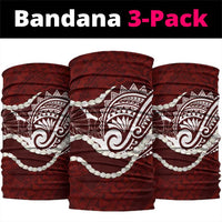 Aloha Hawaii Kalo Pikake Lei Neck Gaiter Chest Tattoo Oxblood Hawaiian Pattern LT14 package One Size: 25*50cm Oxblood - Polynesian Pride