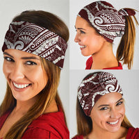 Aloha Hawaii Kalo Pikake Lei Neck Gaiter Chest Tattoo Oxblood Hawaiian Pattern LT14 - Polynesian Pride