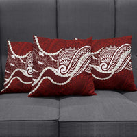 Aloha Hawaii Kalo Pikake Lei Pillow Cover Chest Tattoo Oxblood Hawaiian Pattern