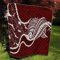 Aloha Hawaii Kalo Pikake Lei Quilt Chest Tattoo Oxblood Hawaiian Pattern LT14 - Polynesian Pride