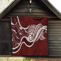 Aloha Hawaii Kalo Pikake Lei Quilt Chest Tattoo Oxblood Hawaiian Pattern LT14 - Polynesian Pride
