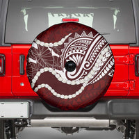 Aloha Hawaii Kalo Pikake Lei Spare Tire Cover Chest Tattoo Oxblood Hawaiian Pattern