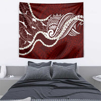 Aloha Hawaii Kalo Pikake Lei Tapestry Chest Tattoo Oxblood Hawaiian Pattern LT14 - Polynesian Pride