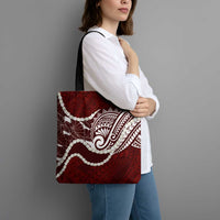 Aloha Hawaii Kalo Pikake Lei Tote Bag Chest Tattoo Oxblood Hawaiian Pattern LT14 - Polynesian Pride