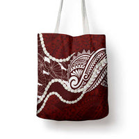 Aloha Hawaii Kalo Pikake Lei Tote Bag Chest Tattoo Oxblood Hawaiian Pattern LT14 - Polynesian Pride
