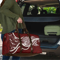 Aloha Hawaii Kalo Pikake Lei Travel Bag Chest Tattoo Oxblood Hawaiian Pattern LT14 - Polynesian Pride