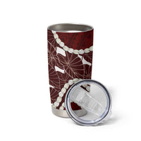 Aloha Hawaii Kalo Pikake Lei Tumbler Cup Chest Tattoo Oxblood Hawaiian Pattern LT14 - Polynesian Pride