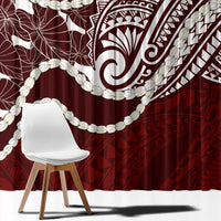 Aloha Hawaii Kalo Pikake Lei Window Curtain Chest Tattoo Oxblood Hawaiian Pattern LT14 - Polynesian Pride