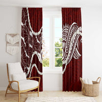 Aloha Hawaii Kalo Pikake Lei Window Curtain Chest Tattoo Oxblood Hawaiian Pattern LT14 - Polynesian Pride