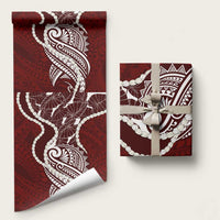 Aloha Hawaii Kalo Pikake Lei Wrapping Paper Chest Tattoo Oxblood Hawaiian Pattern