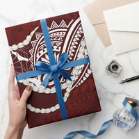 Aloha Hawaii Kalo Pikake Lei Wrapping Paper Chest Tattoo Oxblood Hawaiian Pattern