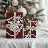 Aloha Hawaii Kalo Pikake Lei Wrapping Paper Chest Tattoo Oxblood Hawaiian Pattern