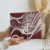Aloha Hawaii Kalo Pikake Lei Wrapping Paper Chest Tattoo Oxblood Hawaiian Pattern