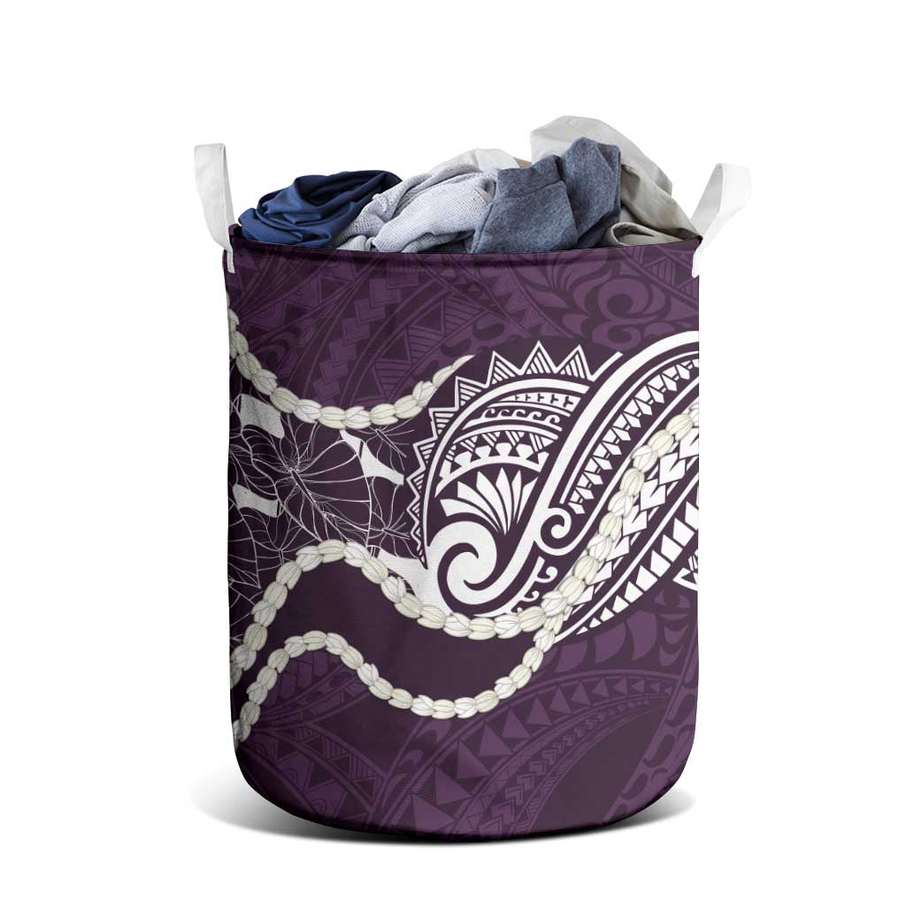 Aloha Hawaii Kalo Pikake Lei Laundry Basket Chest Tattoo Purple Hawaiian Pattern LT14 - Polynesian Pride