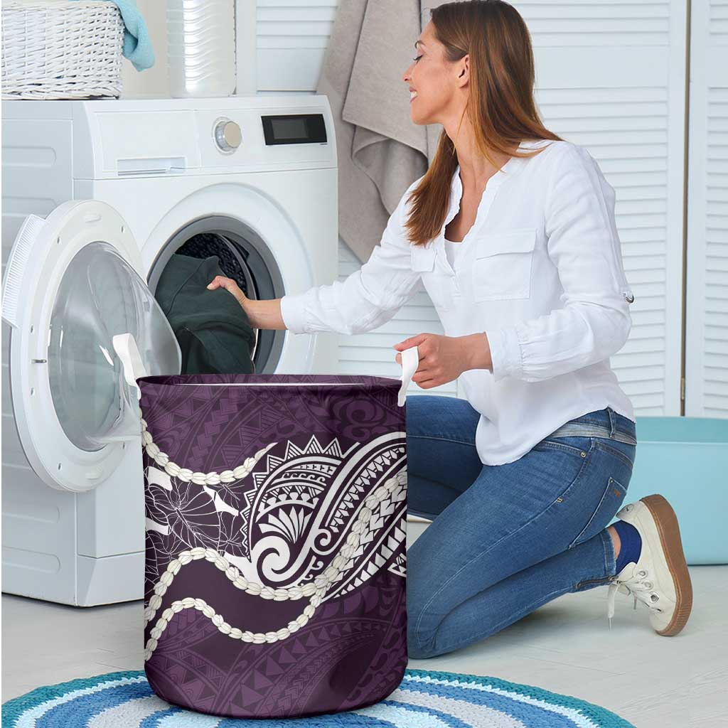 Aloha Hawaii Kalo Pikake Lei Laundry Basket Chest Tattoo Purple Hawaiian Pattern LT14 - Polynesian Pride
