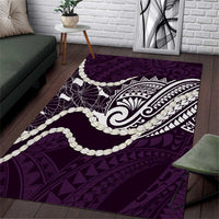 Aloha Hawaii Kalo Pikake Lei Area Rug Chest Tattoo Purple Hawaiian Pattern LT14 Purple - Polynesian Pride
