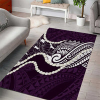 Aloha Hawaii Kalo Pikake Lei Area Rug Chest Tattoo Purple Hawaiian Pattern LT14 - Polynesian Pride
