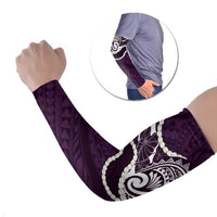 Aloha Hawaii Kalo Pikake Lei Arm Sleeves Chest Tattoo Purple Hawaiian Pattern