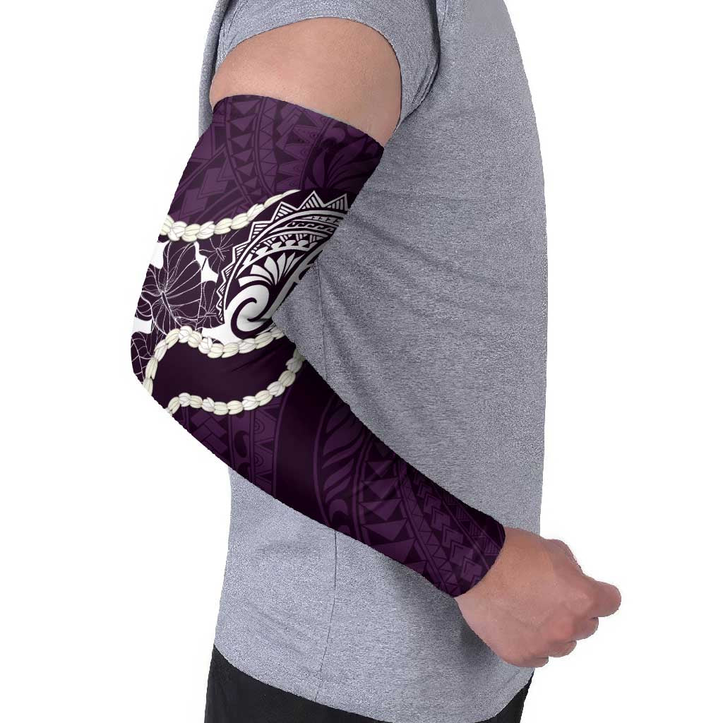 Aloha Hawaii Kalo Pikake Lei Arm Sleeves Chest Tattoo Purple Hawaiian Pattern