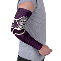 Aloha Hawaii Kalo Pikake Lei Arm Sleeves Chest Tattoo Purple Hawaiian Pattern