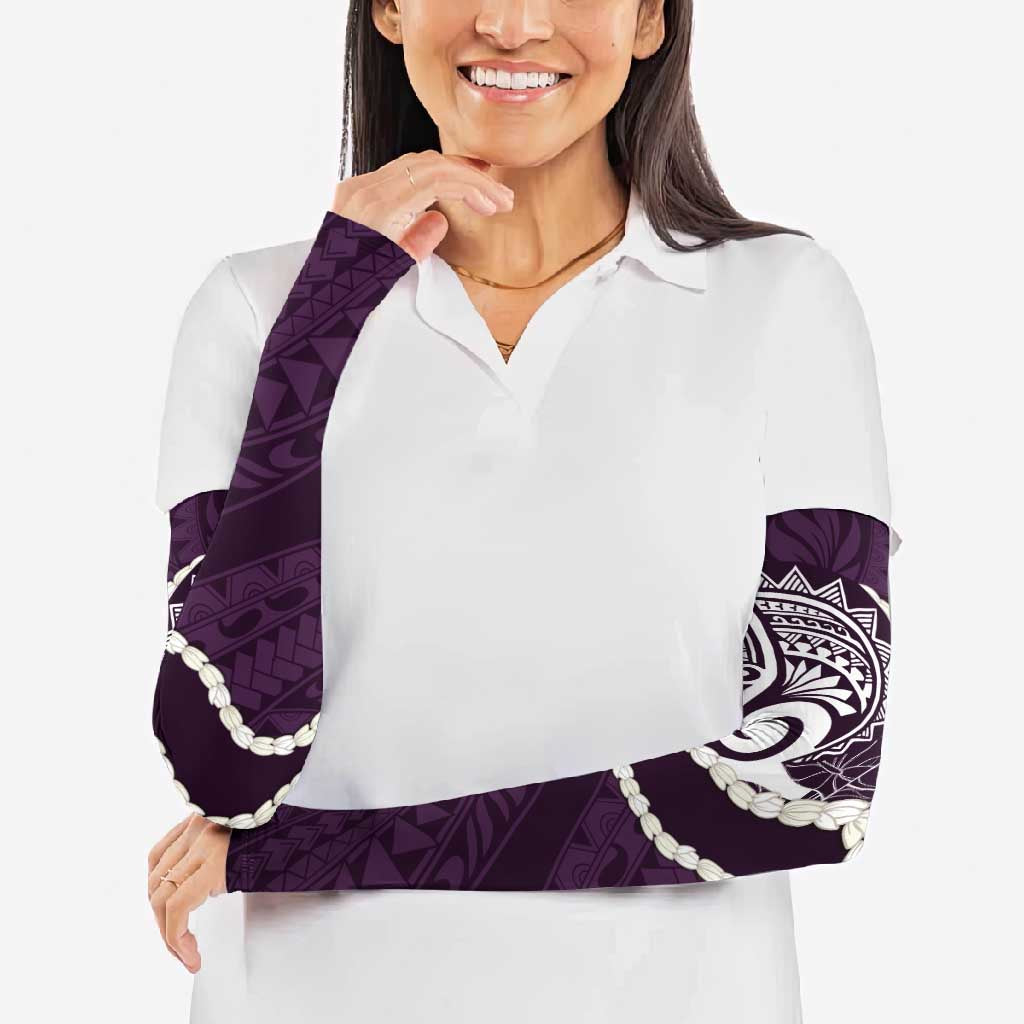 Aloha Hawaii Kalo Pikake Lei Arm Sleeves Chest Tattoo Purple Hawaiian Pattern