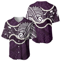 Aloha Hawaii Kalo Pikake Lei Baseball Jersey Chest Tattoo Purple Hawaiian Pattern LT14 - Polynesian Pride
