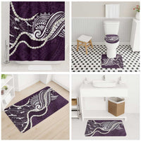 Aloha Hawaii Kalo Pikake Lei Bathroom Set Chest Tattoo Purple Hawaiian Pattern LT14 - Polynesian Pride