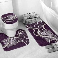 Aloha Hawaii Kalo Pikake Lei Bathroom Set Chest Tattoo Purple Hawaiian Pattern LT14 Mat Set Only (3 pcs) One Size Purple - Polynesian Pride