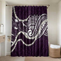 Aloha Hawaii Kalo Pikake Lei Bathroom Set Chest Tattoo Purple Hawaiian Pattern LT14 Shower Curtain Only Purple - Polynesian Pride