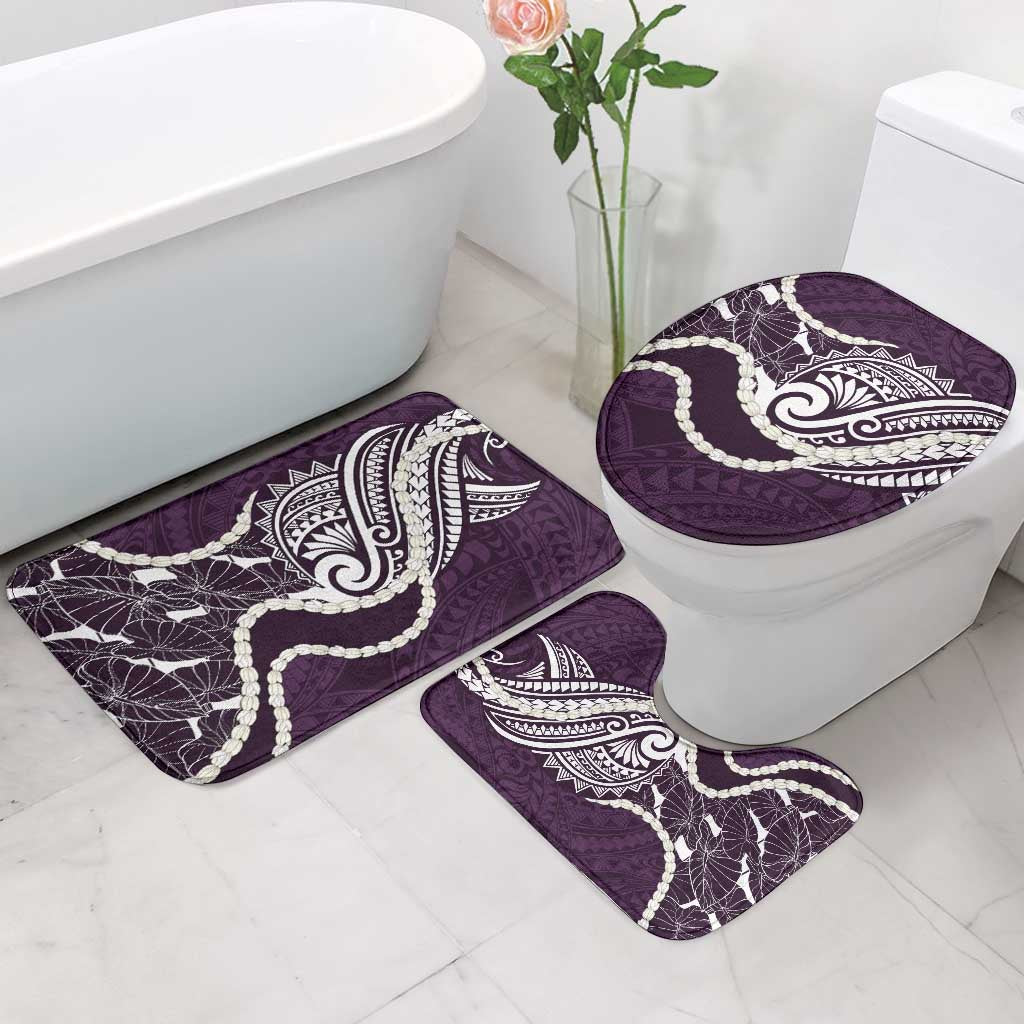 Aloha Hawaii Kalo Pikake Lei Bathroom Set Chest Tattoo Purple Hawaiian Pattern LT14 - Polynesian Pride