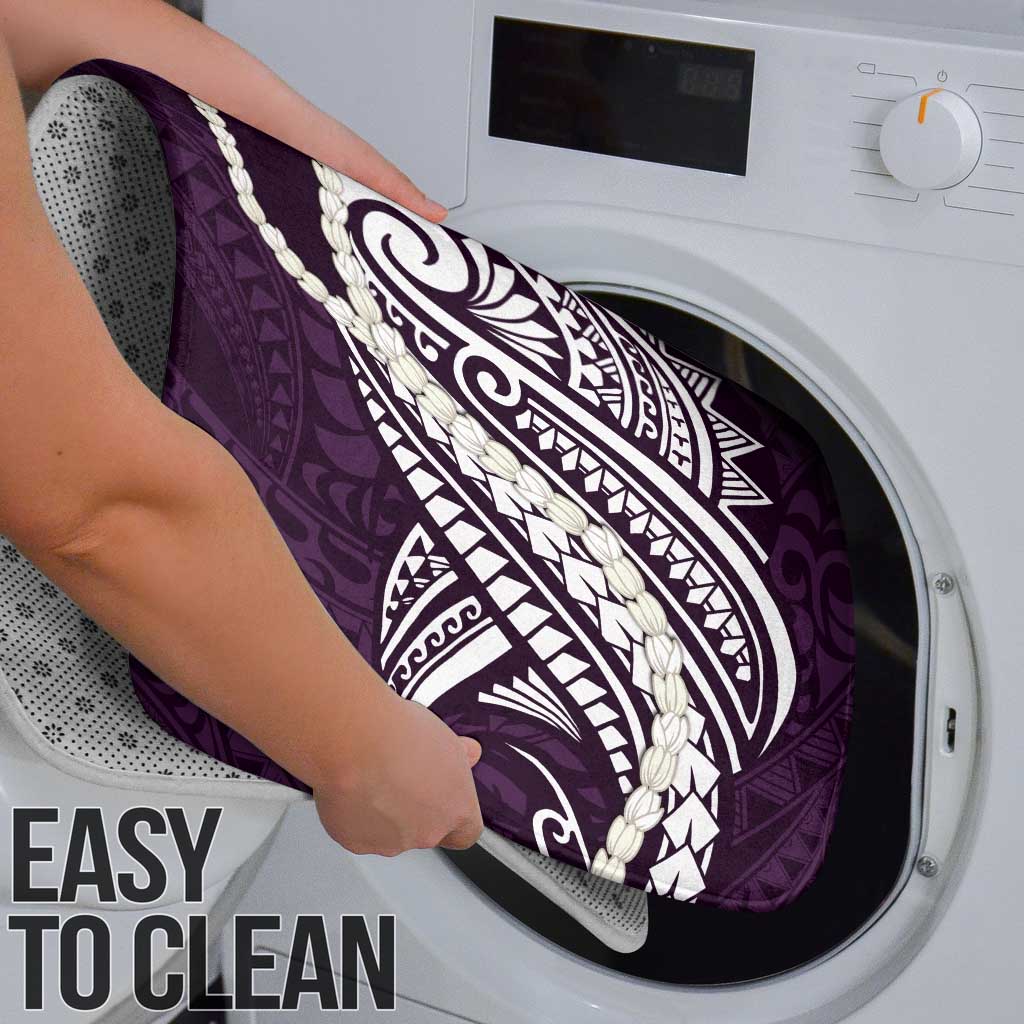 Aloha Hawaii Kalo Pikake Lei Bathroom Set Chest Tattoo Purple Hawaiian Pattern LT14 - Polynesian Pride