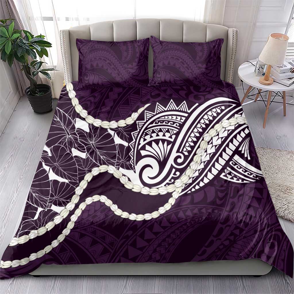 Aloha Hawaii Kalo Pikake Lei Bedding Set Chest Tattoo Purple Hawaiian Pattern LT14 - Polynesian Pride