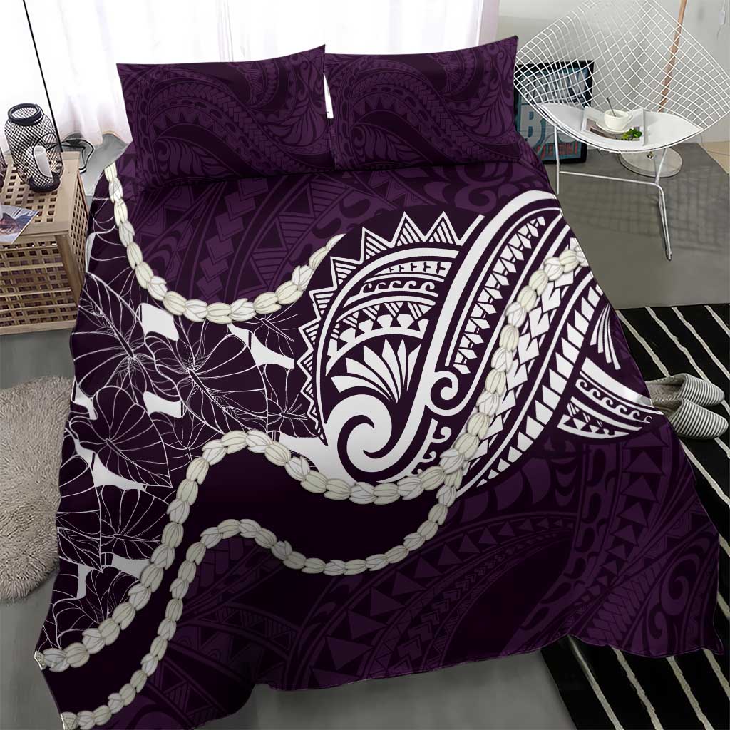Aloha Hawaii Kalo Pikake Lei Bedding Set Chest Tattoo Purple Hawaiian Pattern LT14 - Polynesian Pride