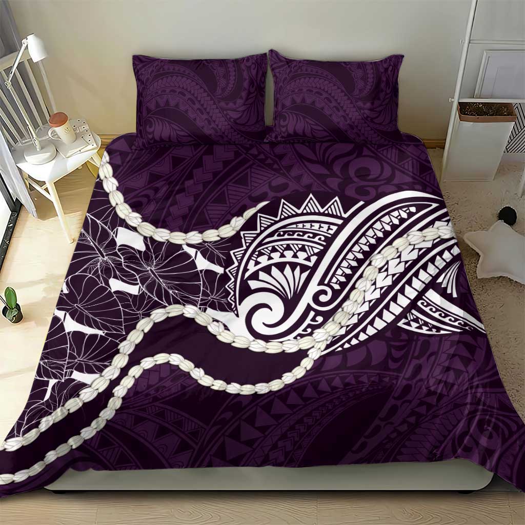 Aloha Hawaii Kalo Pikake Lei Bedding Set Chest Tattoo Purple Hawaiian Pattern LT14 - Polynesian Pride