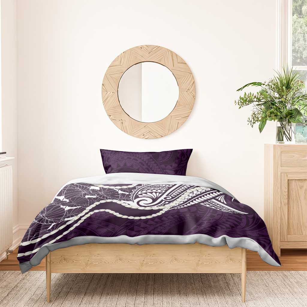 Aloha Hawaii Kalo Pikake Lei Bedding Set Chest Tattoo Purple Hawaiian Pattern LT14 - Polynesian Pride