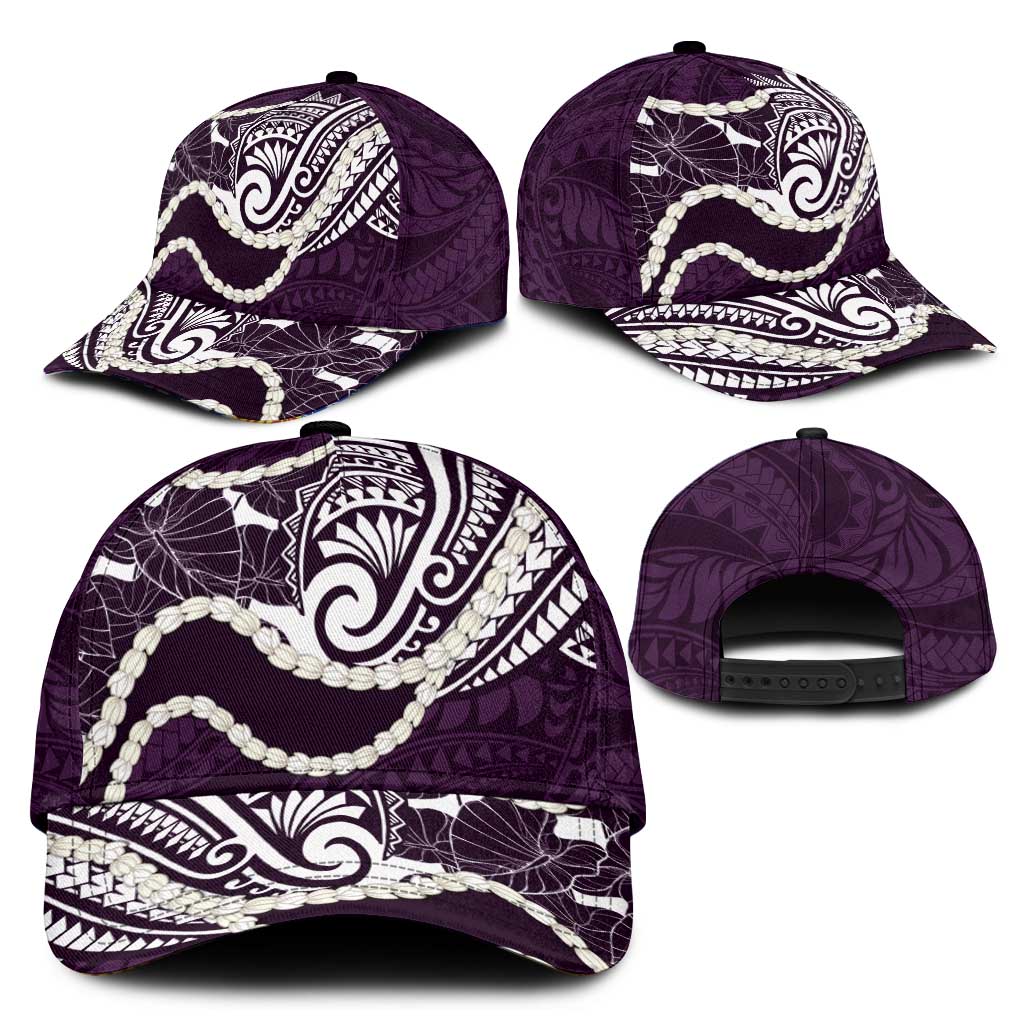 Aloha Hawaii Kalo Pikake Lei Classic Cap Chest Tattoo Purple Hawaiian Pattern
