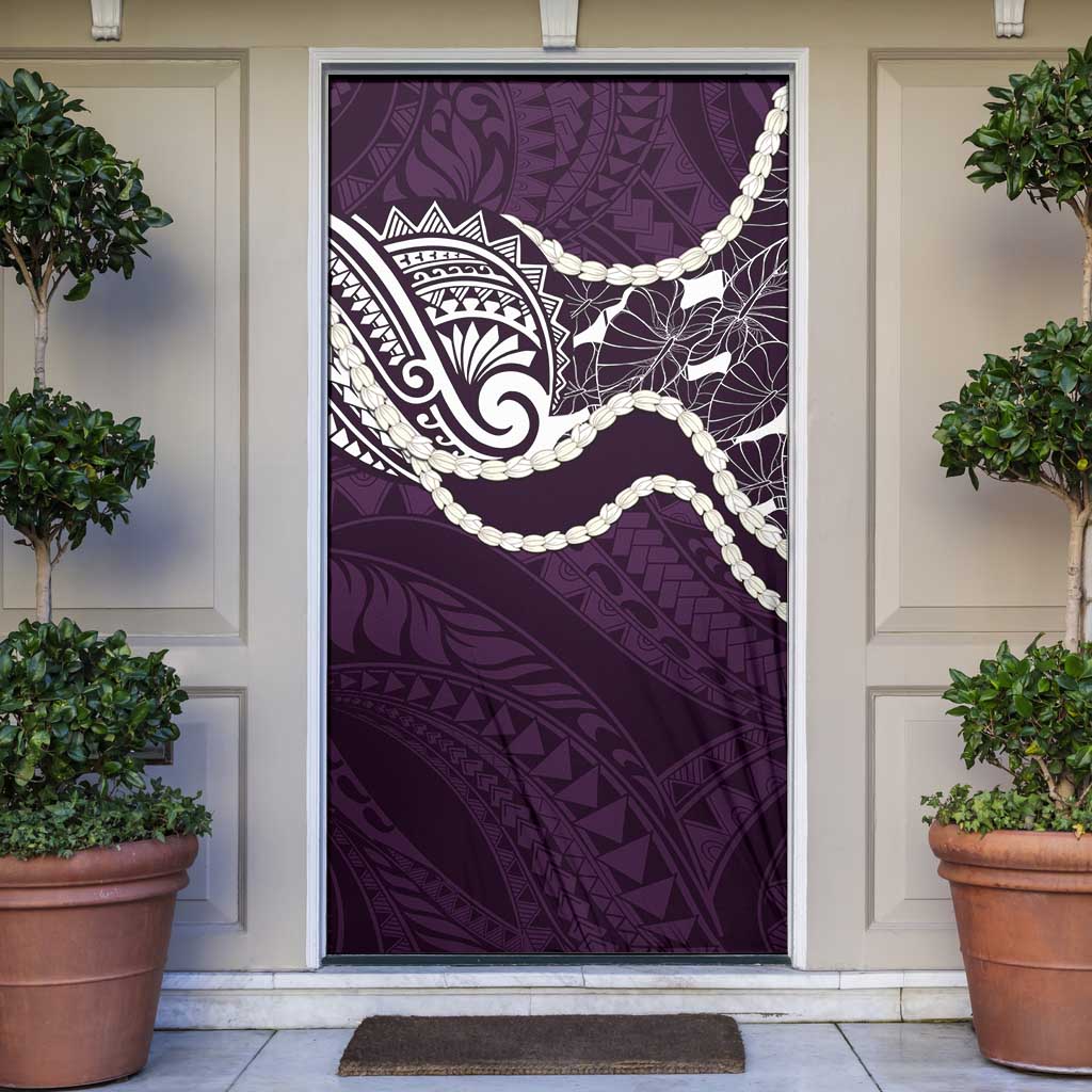 Aloha Hawaii Kalo Pikake Lei Door Cover Chest Tattoo Purple Hawaiian Pattern LT14 Purple - Polynesian Pride