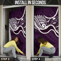 Aloha Hawaii Kalo Pikake Lei Door Cover Chest Tattoo Purple Hawaiian Pattern LT14 - Polynesian Pride
