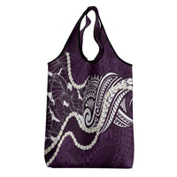 Aloha Hawaii Kalo Pikake Lei Grocery Bag Chest Tattoo Purple Hawaiian Pattern LT14 - Polynesian Pride