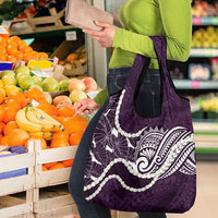 Aloha Hawaii Kalo Pikake Lei Grocery Bag Chest Tattoo Purple Hawaiian Pattern LT14 - Polynesian Pride