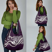 Aloha Hawaii Kalo Pikake Lei Grocery Bag Chest Tattoo Purple Hawaiian Pattern LT14 - Polynesian Pride